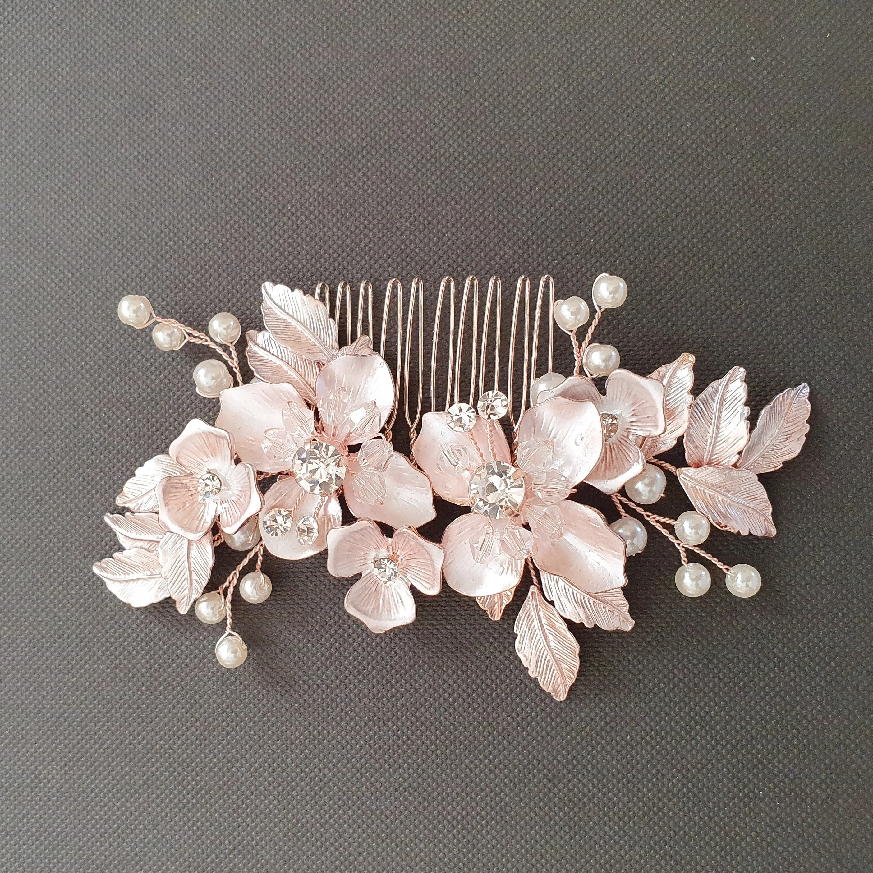 Silver Bridal Hair Comb- Azalea