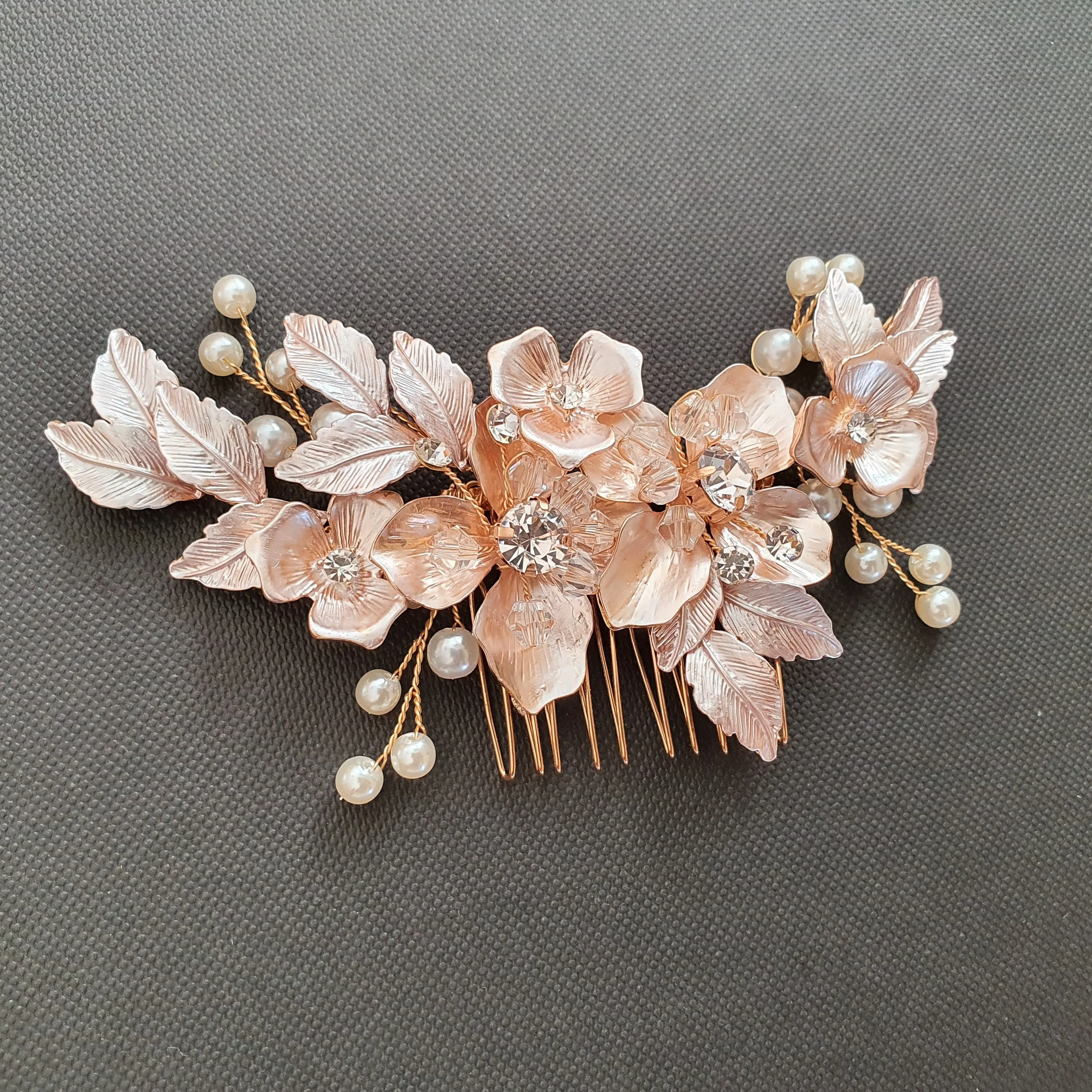 Silver Bridal Hair Comb- Azalea