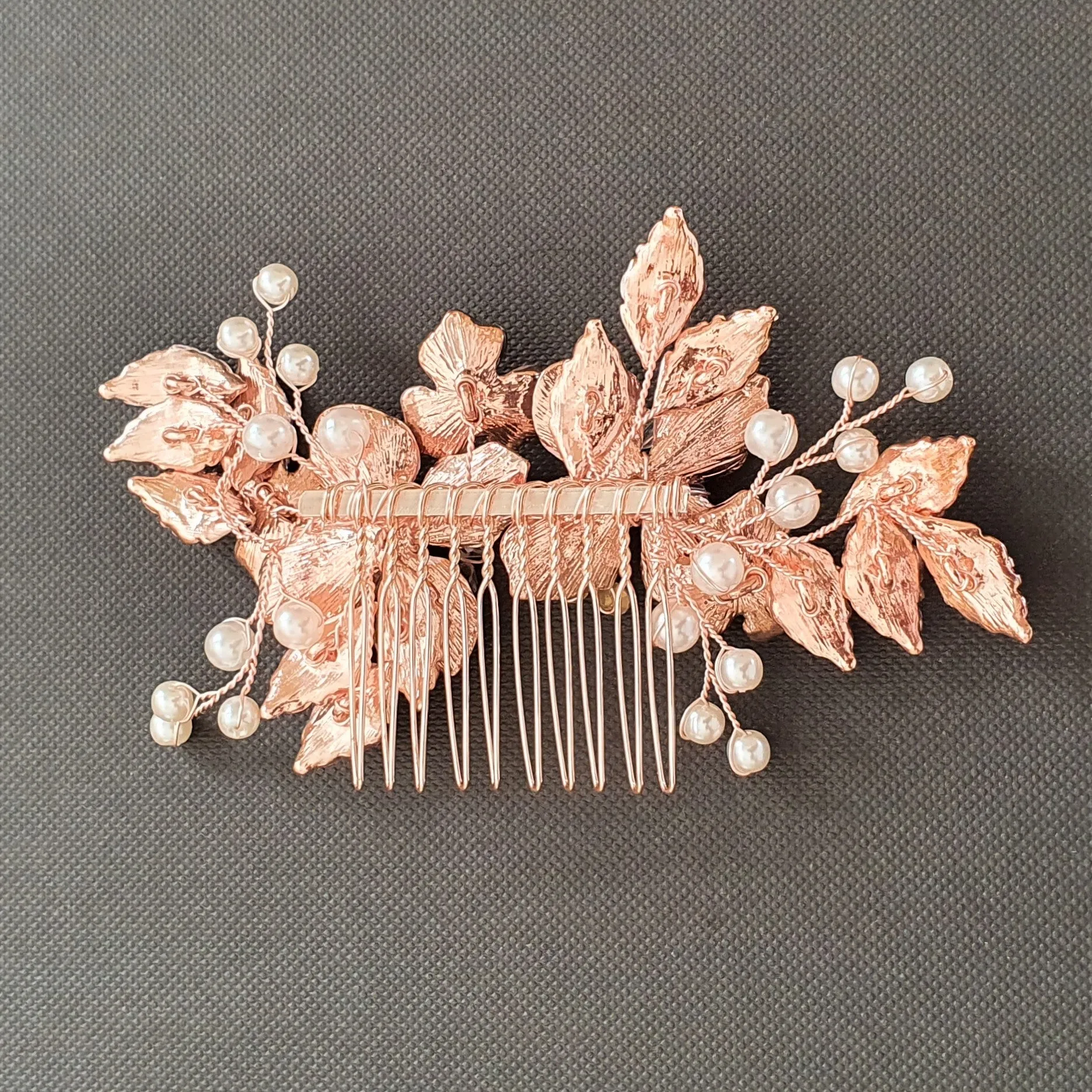 Silver Bridal Hair Comb- Azalea