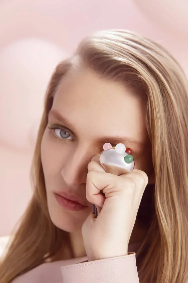 Silver statement ring with stones