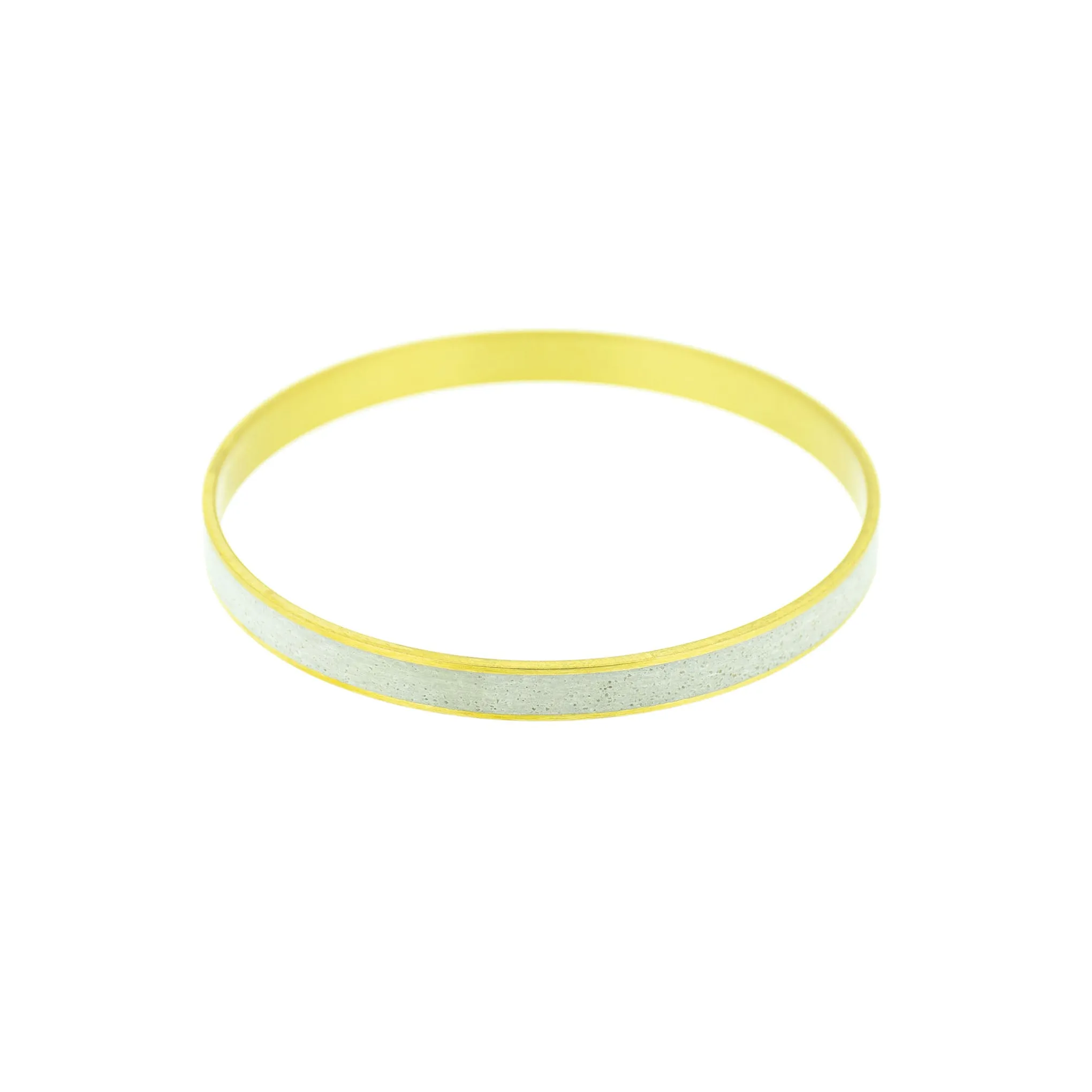 Standard Gauge Bangle Bracelet BRASS   CONCRETE White