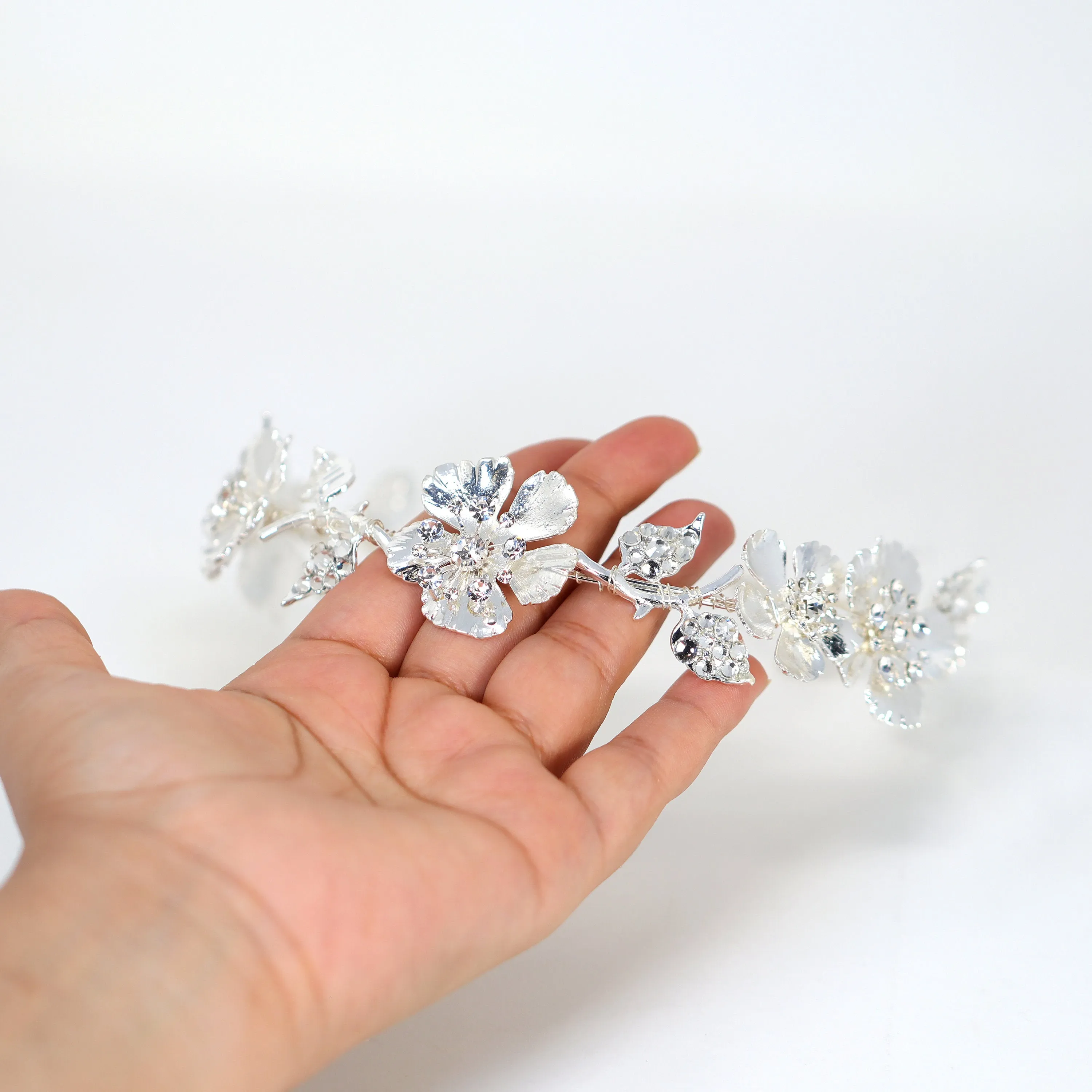 Swarovski Crystals Floral Vine Leaves Wedding Hair Vine, Bridal Headband Rhinestone Headband, Statement hair accessories.