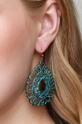 Tear Drop Filigree Earrings