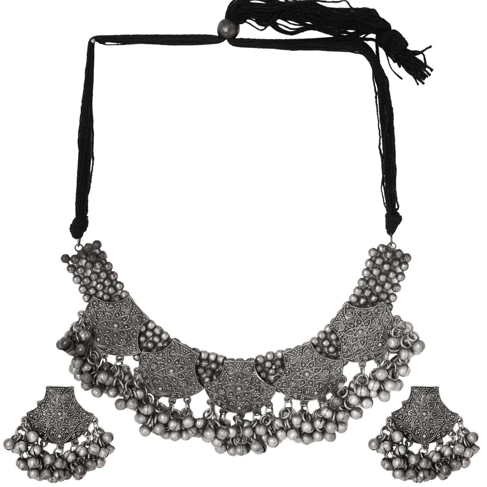 Teejh Ganavi Silver Oxidised Jewelry Gift Set