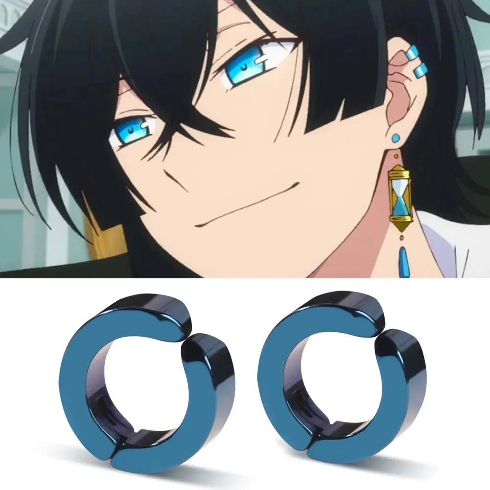 The Case Study of Vanitas Earrings Anime Vanitas Same Blue Ear Bone Clip For Men Stainless Steel Jewelry Cosplay Custom