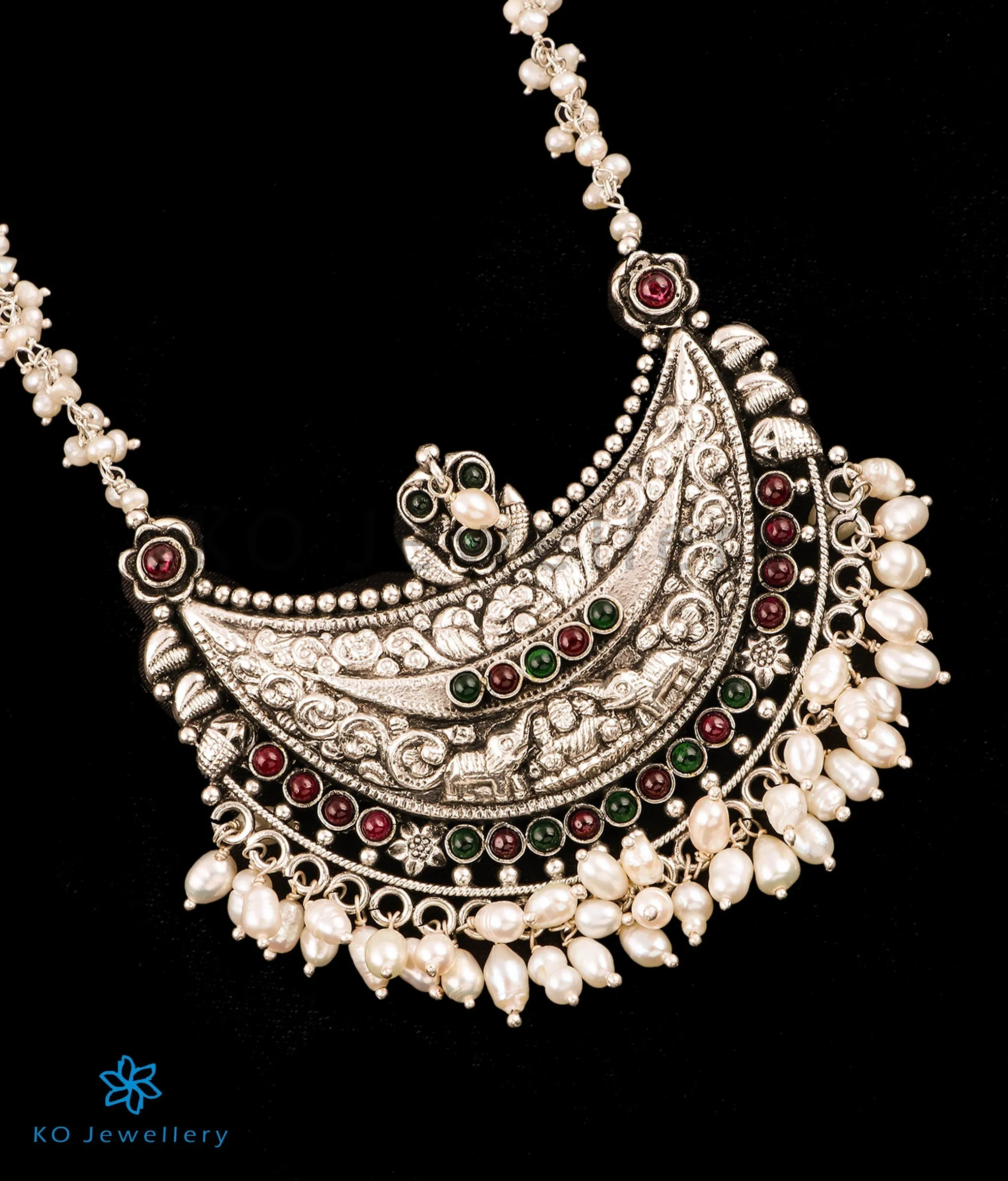 The Milana Kokkethathi Silver Pearl Necklace