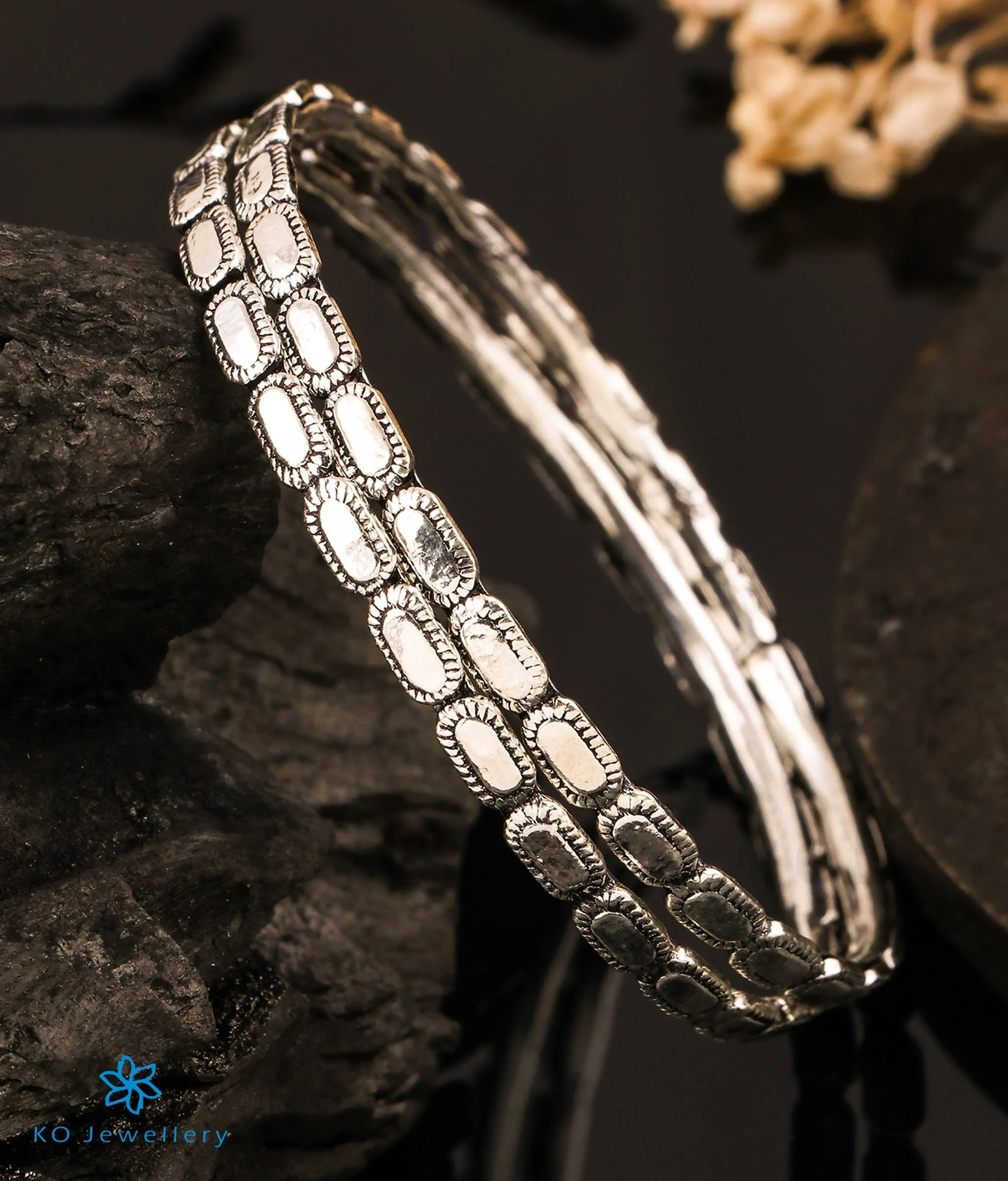 The Vibhav Silver Bangle (Size 2.4)