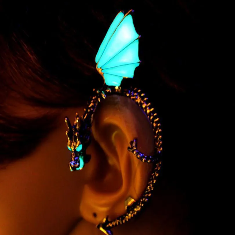 The Whispering Dragon Glow In The Dark Handcrafted Ear Cuff