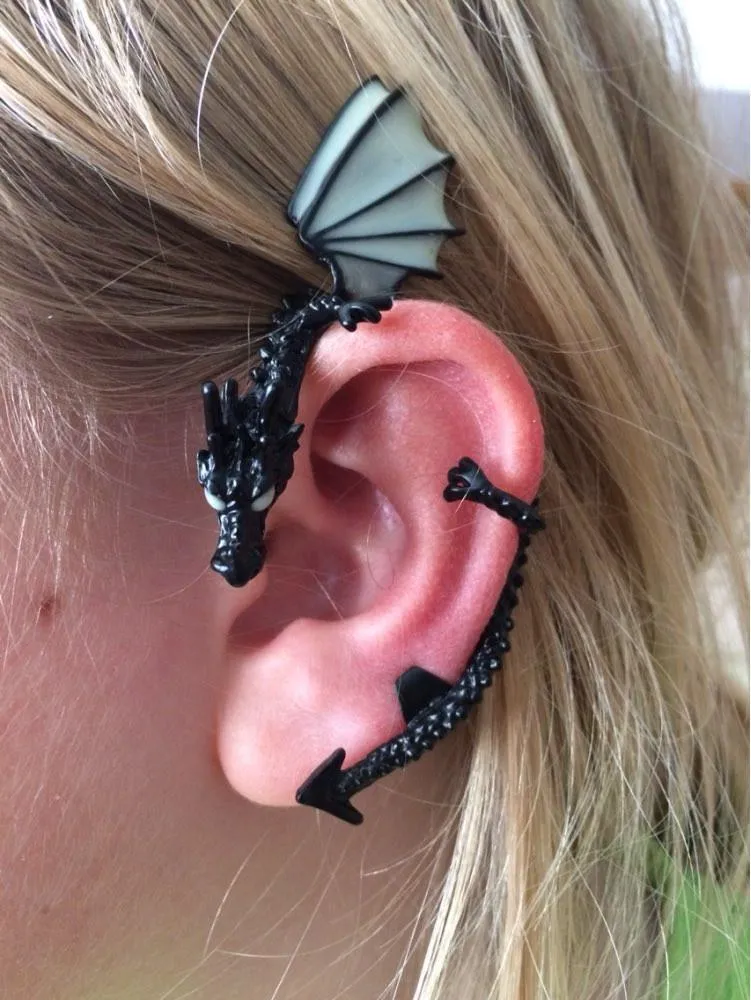 The Whispering Dragon Glow In The Dark Handcrafted Ear Cuff