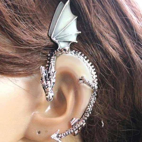 The Whispering Dragon Glow In The Dark Handcrafted Ear Cuff