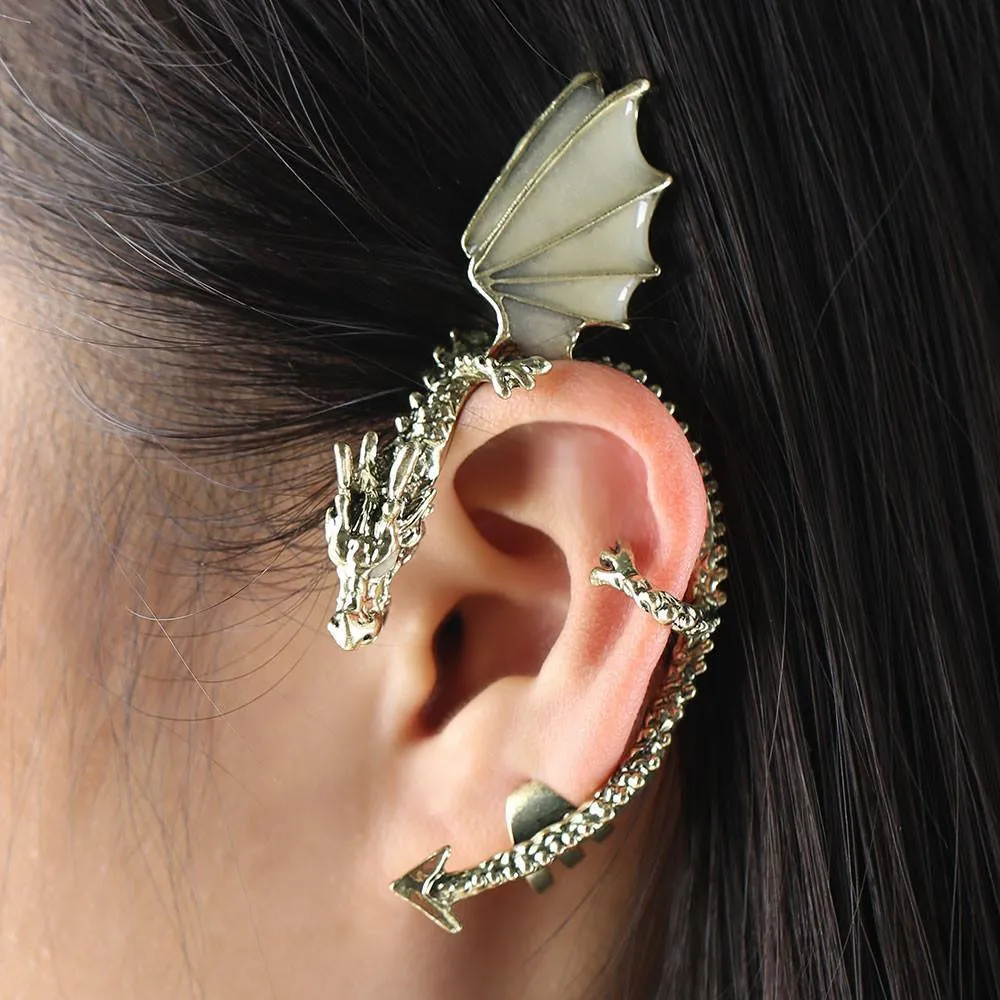 The Whispering Dragon Glow In The Dark Handcrafted Ear Cuff