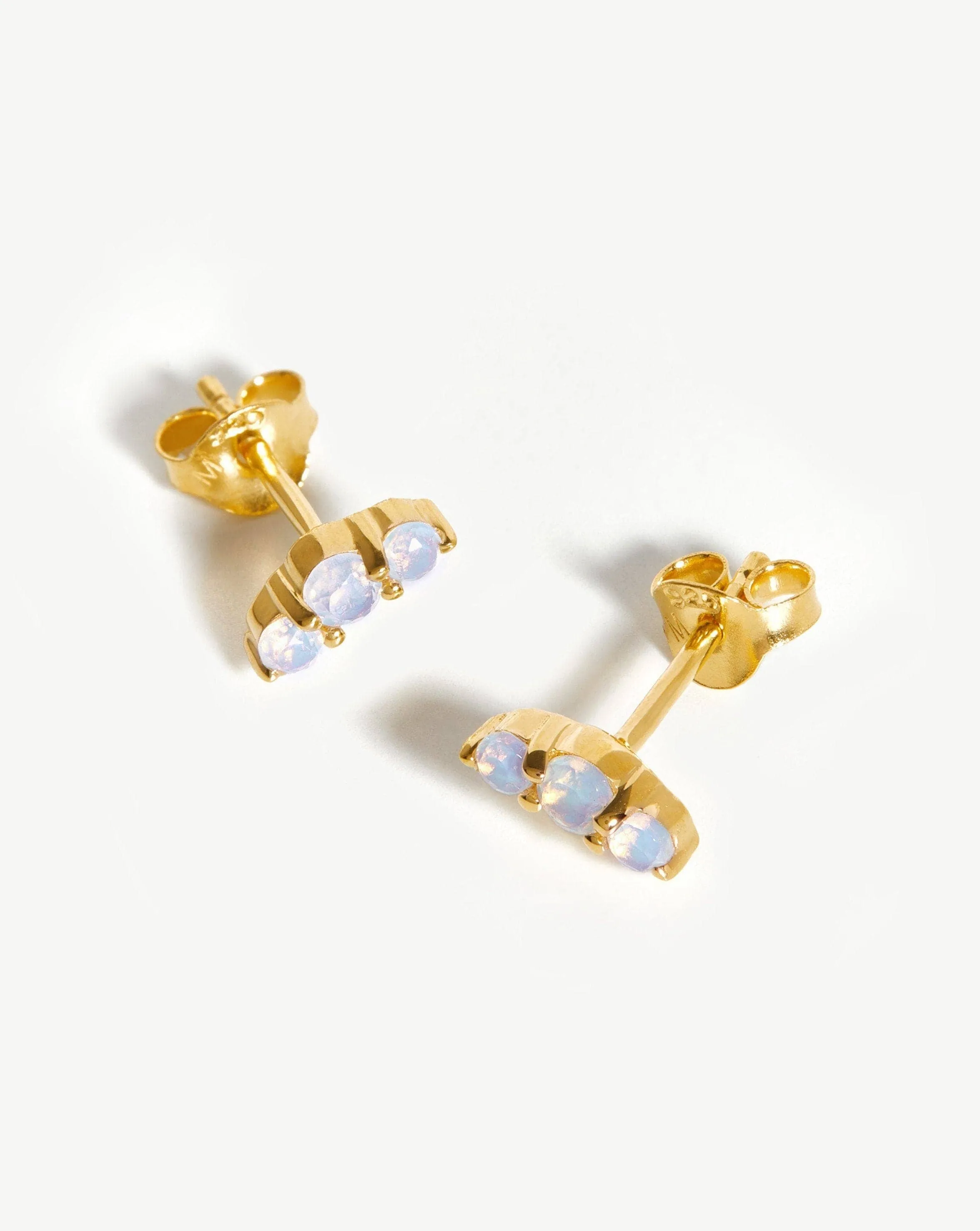 Trio Stud Earrings | 18ct Gold Plated Vermeil/Opalite