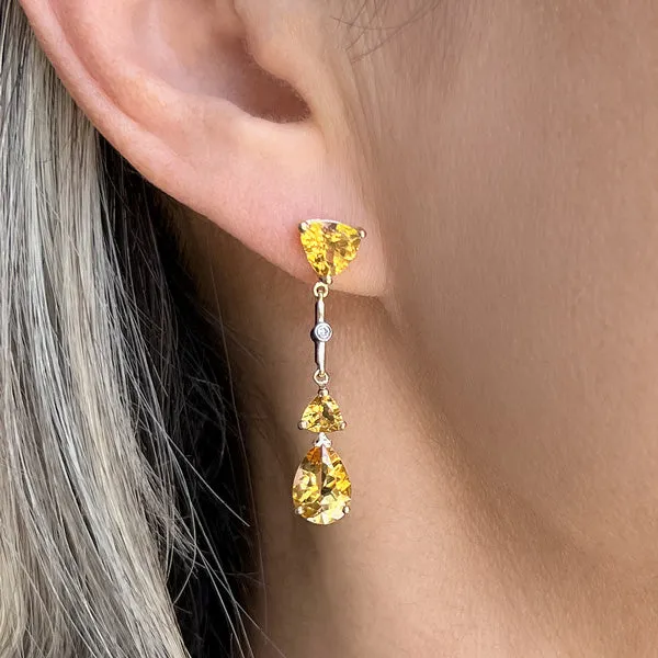 Vintage Citrine Drop Earrings