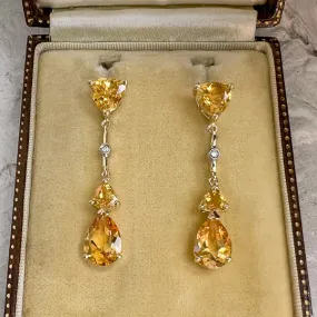 Vintage Citrine Drop Earrings