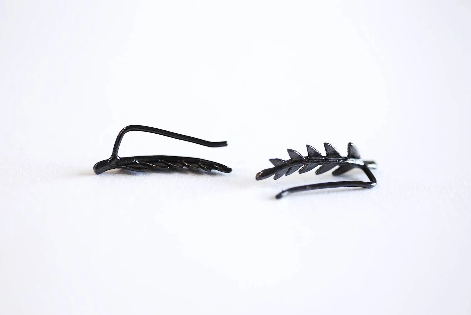 Wholesale Black Leaf Earring Climber- Leaf Ear Crawlers, Leaf Ear Cuff, Leaf Earrings Ear Crawler, Ear Climber, Ear Jacket, Leaves Ear Climber Crawler