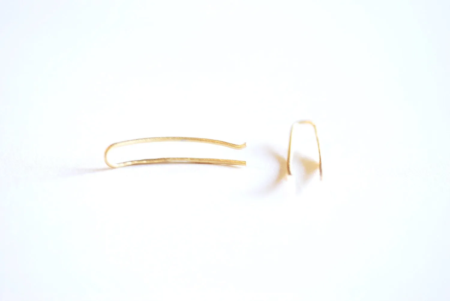 Wholesale Matte Vermeil Gold Ear Climber Earrings- 22k gold plated Sterling Silver Ear Crawlers, Earring Findings, Curved Bar Earrings, Ear Cuff, 304