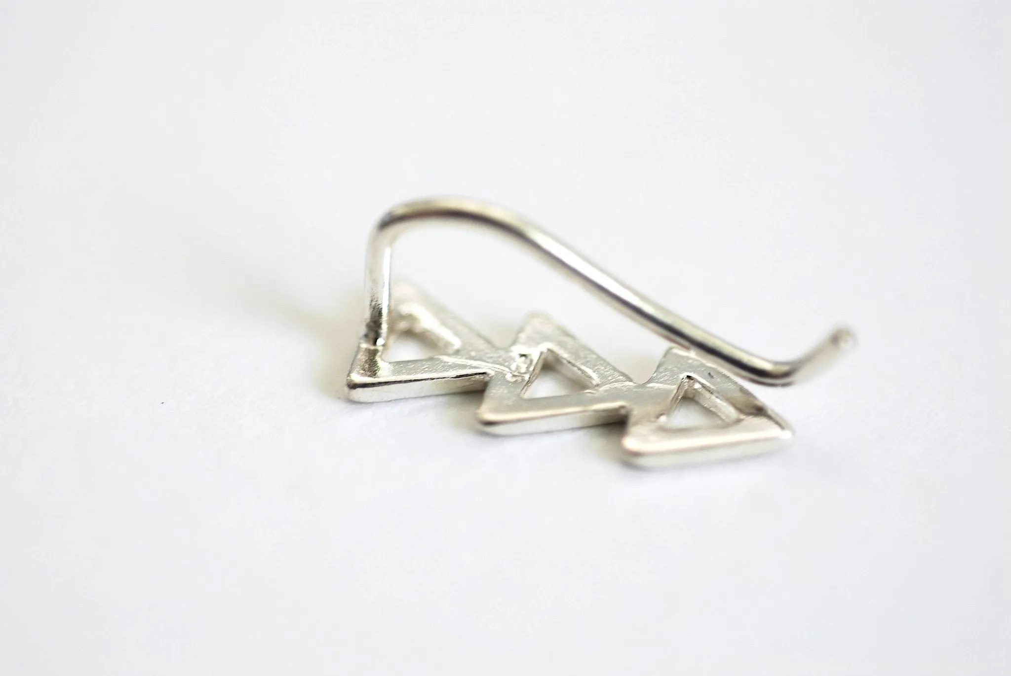 Wholesale Open Triangle Ear Crawler Earrings- Choose 925 Sterling Silver, Gold, Rose Gold, Triangle Ear Crawlers, Ear Climbers, Chevron, Ear Sweeps