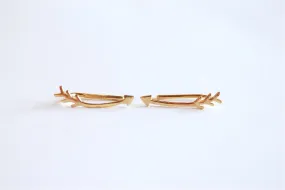 Wholesale Shiny Vermeil Gold Arrow Earring Climber Ear Cuff- Gold Arrow Earrings, Gold Arrow Earring Crawler, Curved Arrow Earring, Ear Jacket, 281