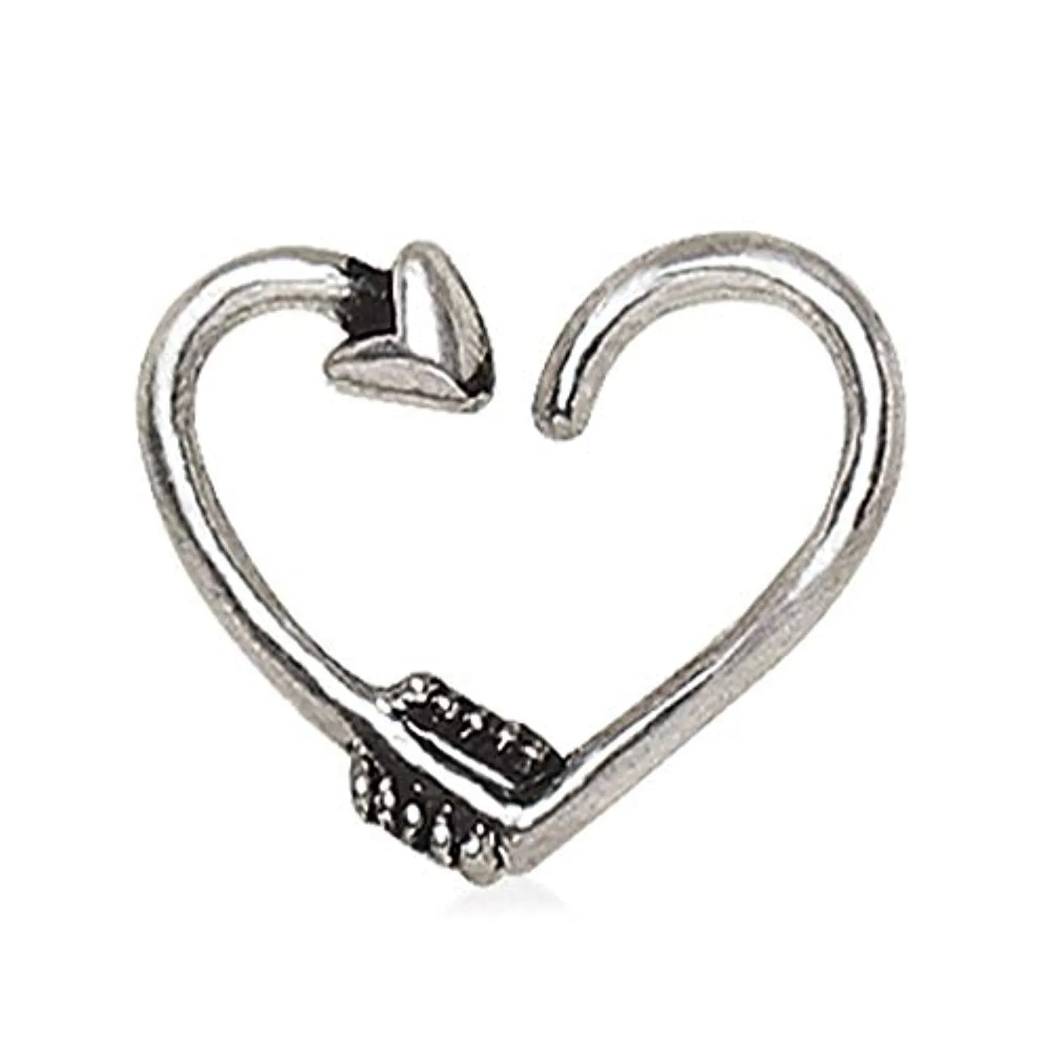 WildKlass 316L Stainless Steel Arrow Heart Cartilage Earring