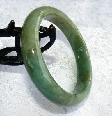 Ying Yu's Jewelry Box Good Green Burmese Jadeite Bangle Bracelet 57mm   Certificate (3106)