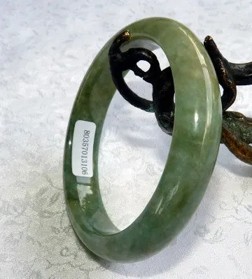 Ying Yu's Jewelry Box Good Green Burmese Jadeite Bangle Bracelet 57mm   Certificate (3106)